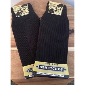 Vintage Men's Stretch Socks 100% Nylon Black Lot Of 2 NEW NWT